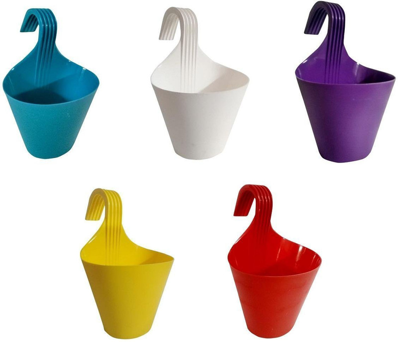 samridhi Hanging Planters for Plants Railing Flower Pots Plant Container(Plastic, External Height - 30 cm)