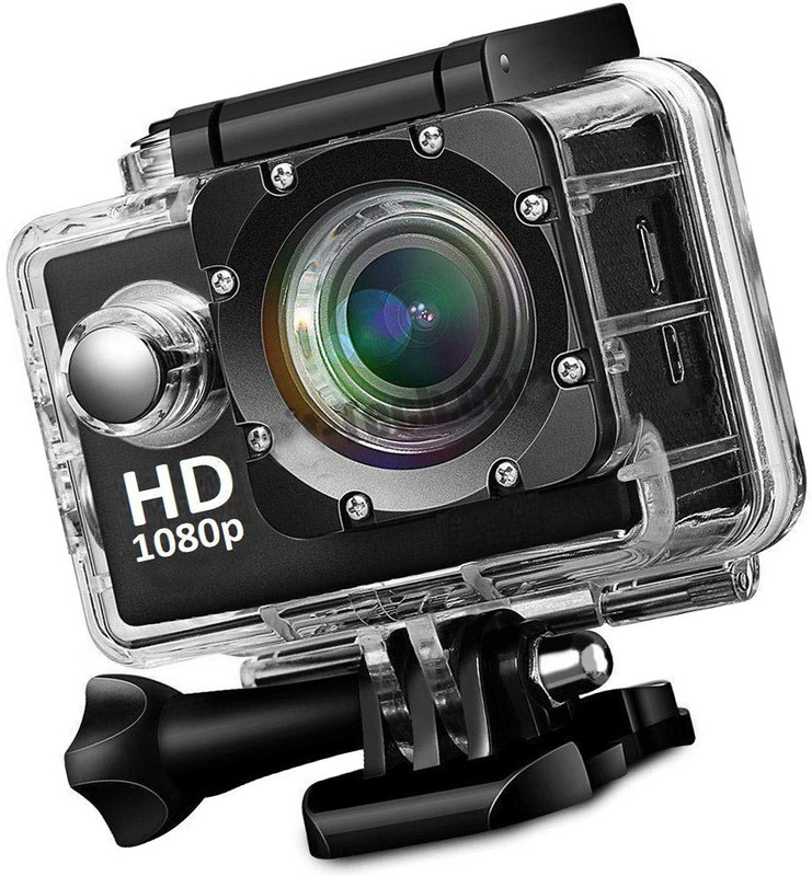 Odile action camera 1080P spoort actiton camera HD 1080p 12MP Waterproof Action Camera Compatible with all smartphone Sports and Action Camera(Black, 16 MP)