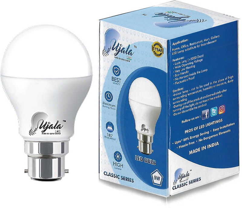 Ujala Led 12 W Round B22 LED Bulb White Pack of 4