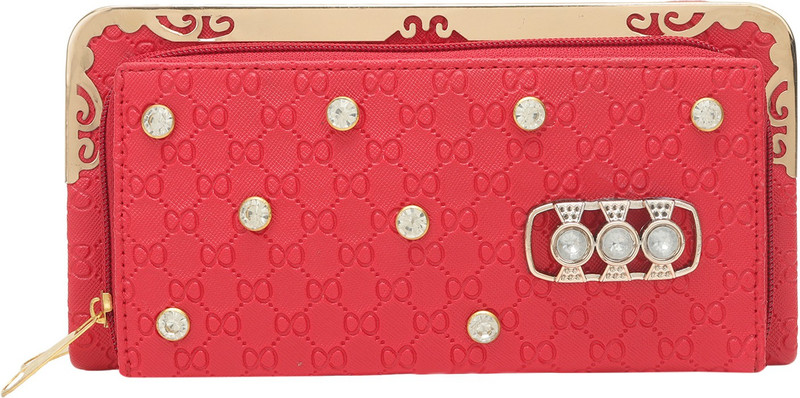 samy fashion Casual, Formal, Party, Sports Red  Clutch