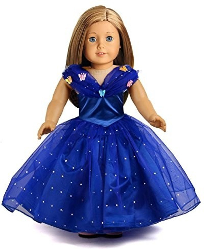 sweet dolly American Girl Doll Clothes Cinderella Inspired Costume Set for 18 American Girl Dolls(Multicolor)
