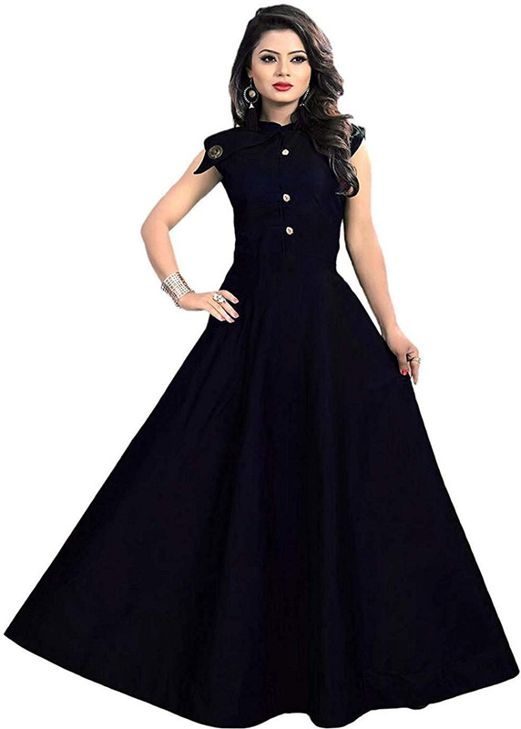 dharmi fashion Flared/A-line Gown(Blue)