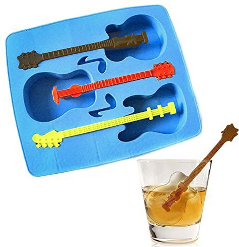 shenron Guitar Shape Ice Mould Multicolor Silicone Ice Cube Tray(Pack of 1)
