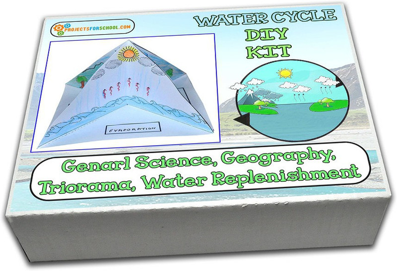 projectsforschool Water Cycle Diorama 3D Model DIY School Project kit(Multicolor)