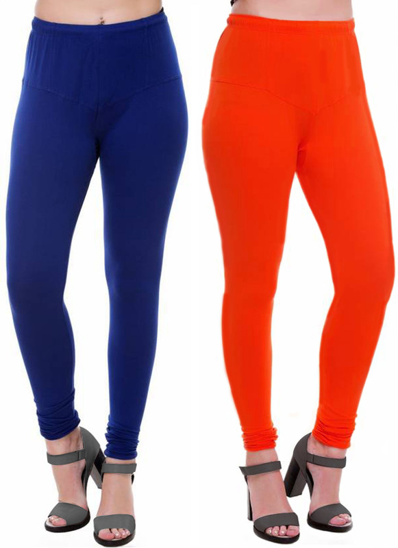 stylines Churidar  Legging(Orange, Blue, Solid)