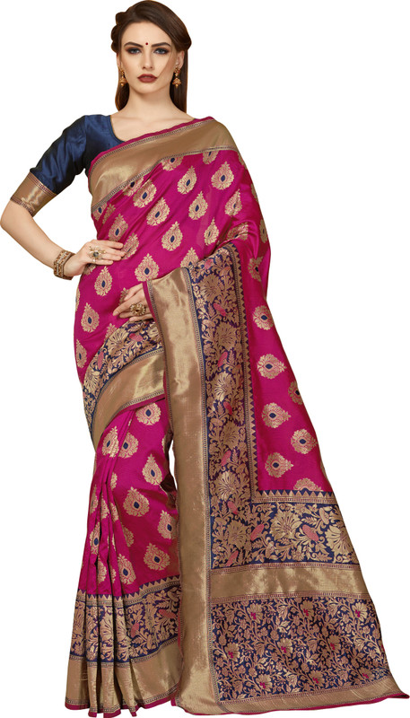 vahni Woven Fashion Raw Silk Saree(Multicolor)