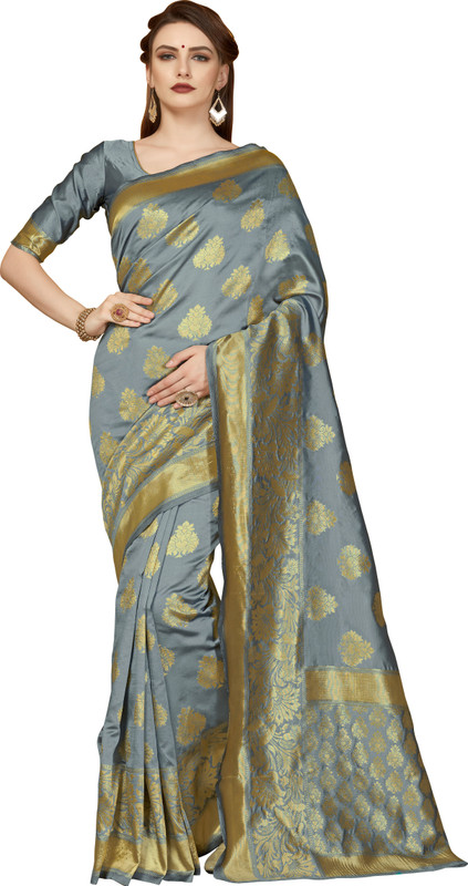 vahni Woven Fashion Raw Silk Saree(Multicolor)