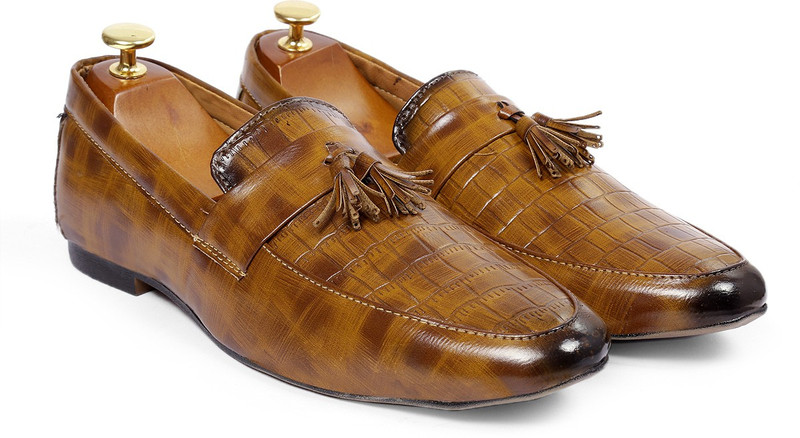 zenonz zenonzMen's Formal Pu Leather Loafer & Mocassins Shoe Loafers For Men(Tan)