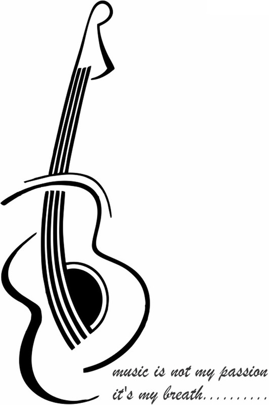 voorkoms rock music guitar body temporary tattoo(guitar music tattoo)