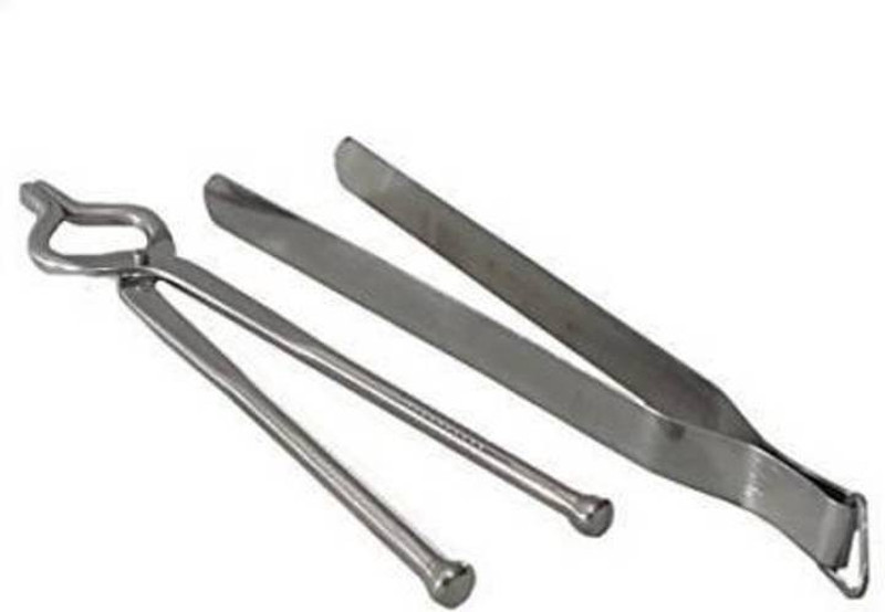 pawnam 001 Steel Chimta Combo - Sandasi Steel Pakkad Tool Smart Kitchen Stainless Steel 27 cm Roasting Tong Set(Pack of 2)
