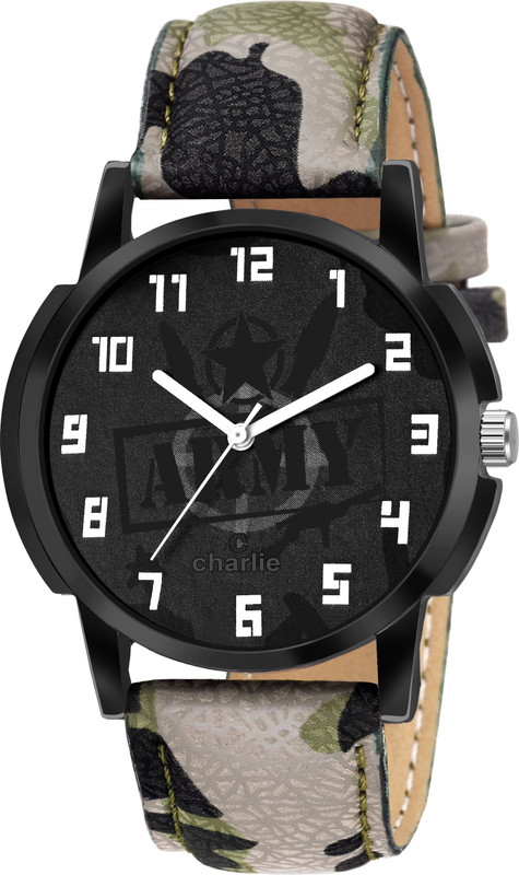 radheex RA-3 black-Round Professional Plain Leather Analog Analog Watch  - For Men
