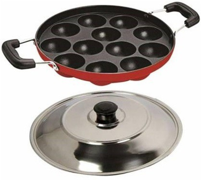 spyker FINE APPAM PATRA Paddu Maker Ponganalu Maker kuzhi paniyaram Maker pan Paniyarakkal with Lid (Aluminium, Non-stick) Paniyarakkal with Lid(Aluminium, Non-stick)
