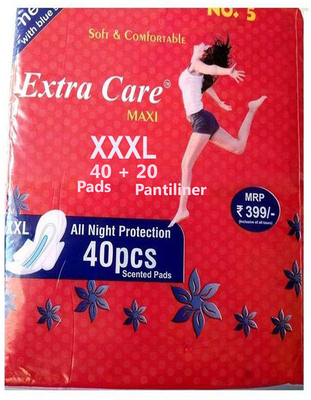 Extra Care DAYS XXL Sanitary Pads Pack 40 pad + 20 Pantiliner Sanitary Pad(Pack of 40)