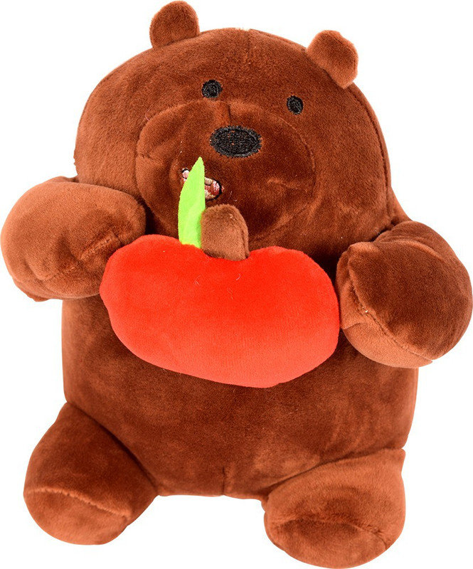 unique toy world Cute Panda with apple Quality stuffed toy best for kids  - 20 cm(Multicolor)
