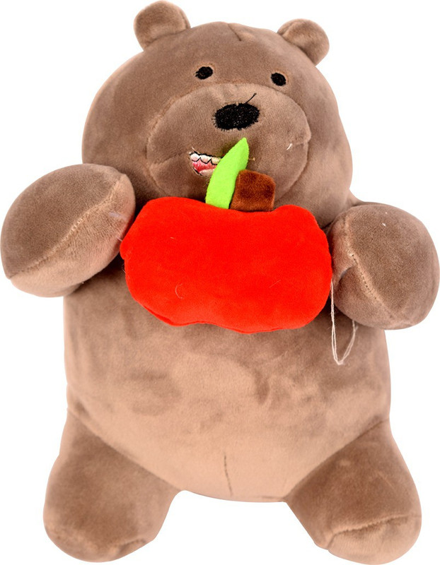 unique toy world Cute Quality Brown panda with apple best for kids 25 cm  - 25 cm(Multicolor)