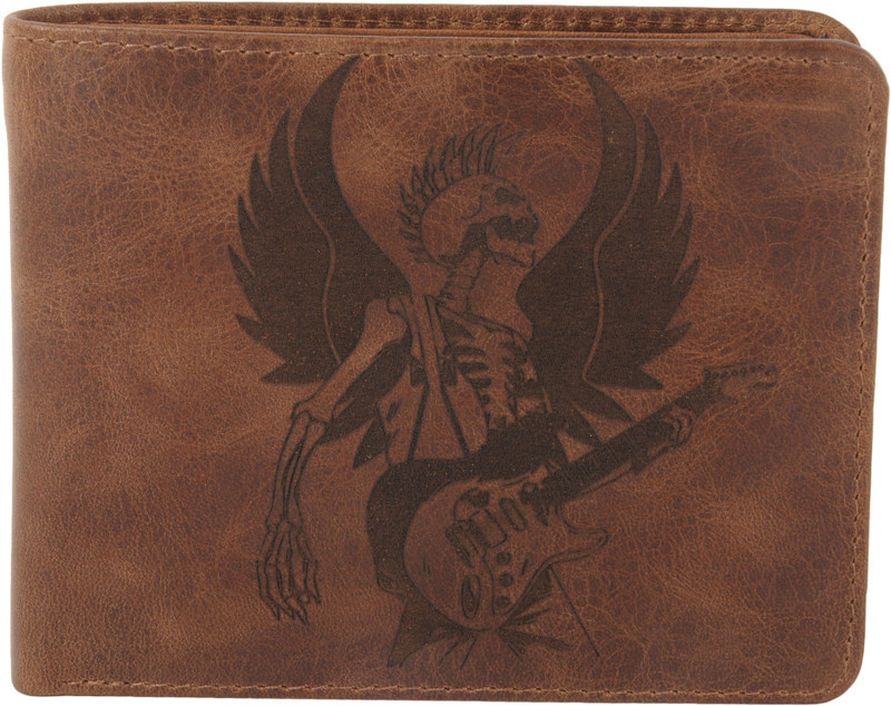 karmanah Men Brown Genuine Leather Wallet(8 Card Slots)