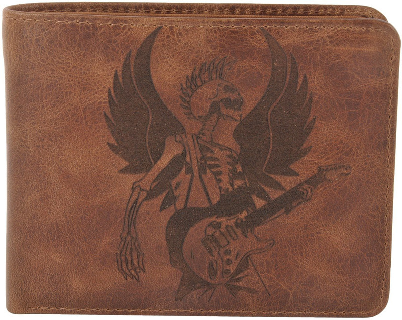 karmanah Men Brown Genuine Leather Wallet(12 Card Slots)