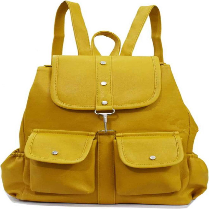coldfield Fashion Stylish PU Leather Blu Backpack for Girls and Women' Yellow 6 L Backpack(Yellow)