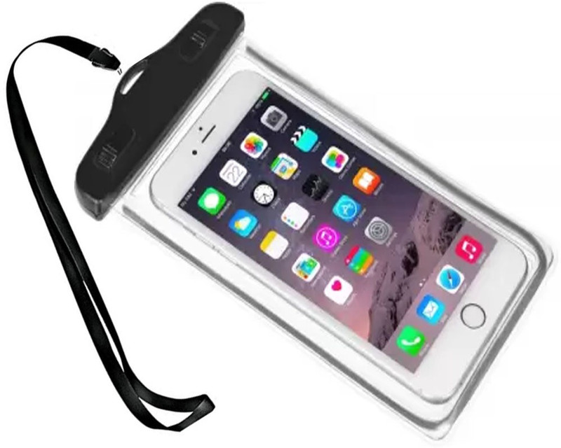 NVIRAV Pouch for Pouch Fits All Mobile phones(Black, Transparent, Waterproof, Plastic, Pack of: 1)