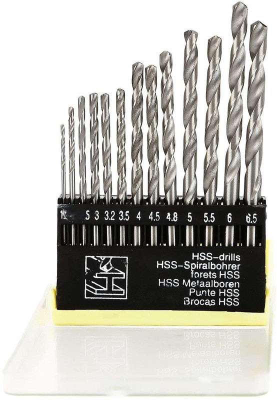 deodap High-Speed Drill Bits for Wood, Malleable Iron, Aluminium, Plastic - Set of 13 Pieces