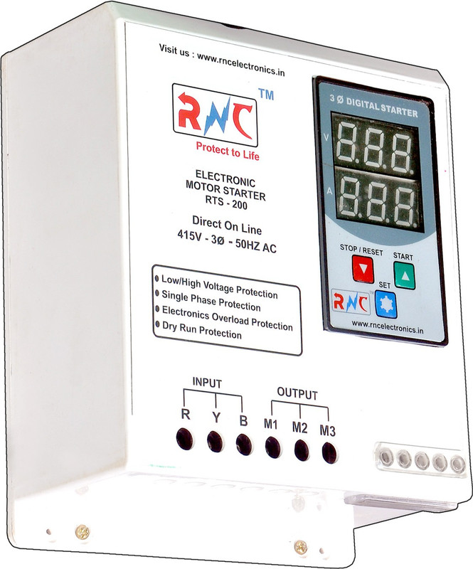 rnc electronics Three Phase Digital Starter Rating 2-24 Amp RTS-200 MCB(2)