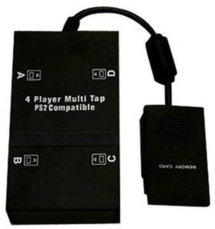 Kebilshop PS2 Compatible 4 Player Multitap Controller Adapter For Playstation2. Gaming Adapter(Black, For PS2)