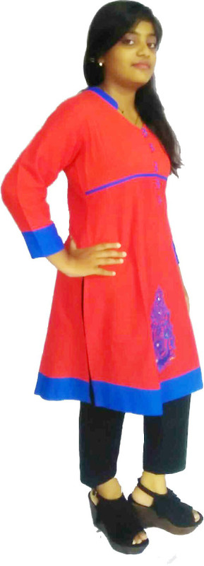 elegant petals Casual Solid Women Kurti(Red)
