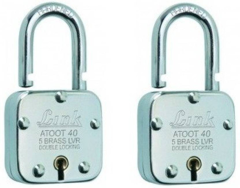 link locks ATOOT 40 Double Locking with Lever Technology Lock Padlock(Silver)