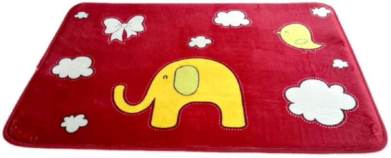 lussozak Velour Door Mat(Red, Large)