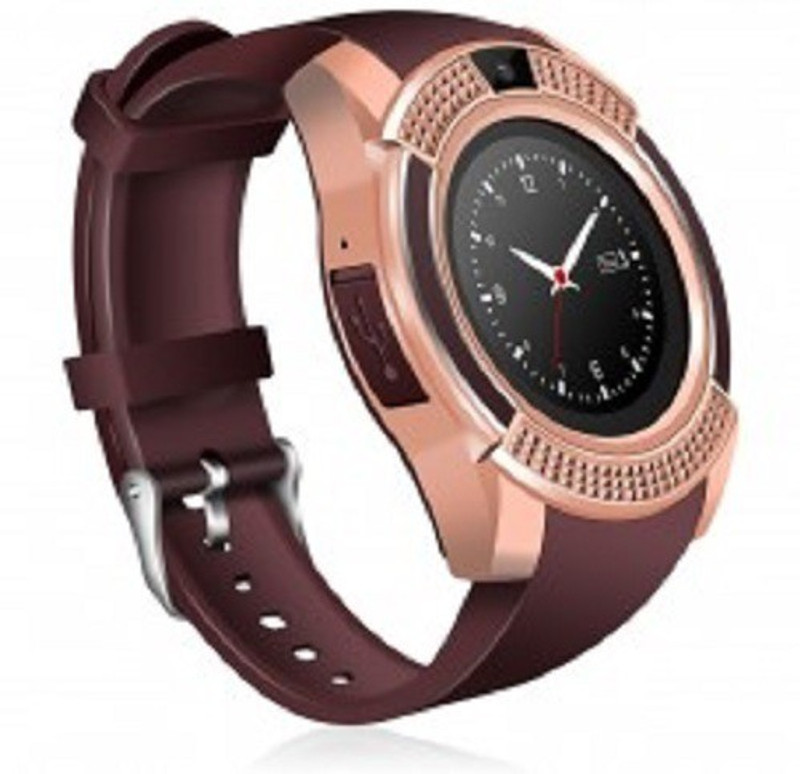 VIDZA V8 BT watch Compatible Vi_vo V9 phone black Smartwatch(Gold Strap free)