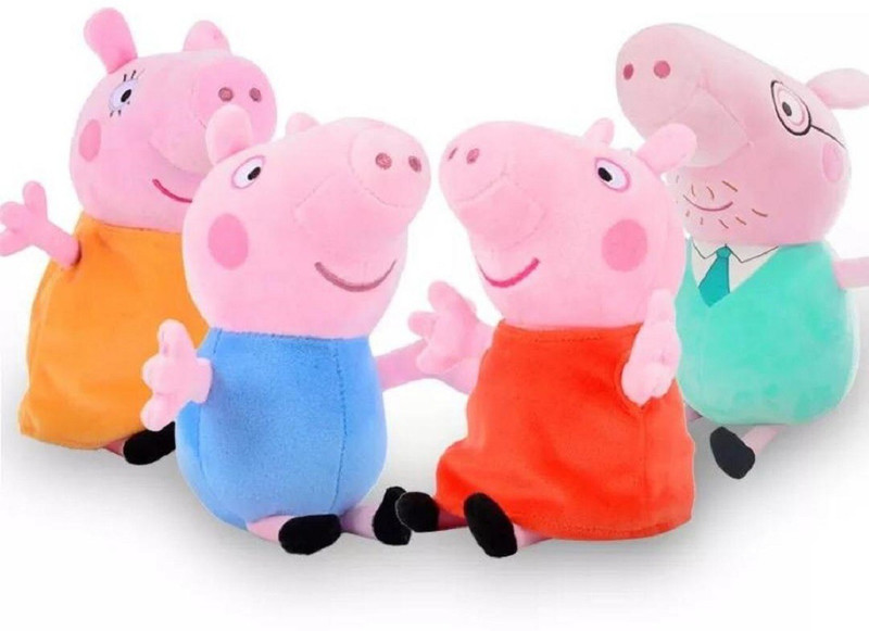 skky bell Peppa Pig Family Plush Soft Stuff Plush Toy Teddy for Kids  - 50 mm(Multicolor)
