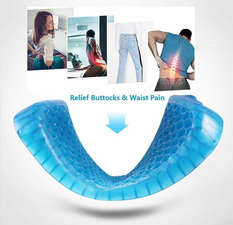 fashionhike Soft Sit Cushion Sweaty Bottom for Office Car Back Support Lumbar Support(Blue)