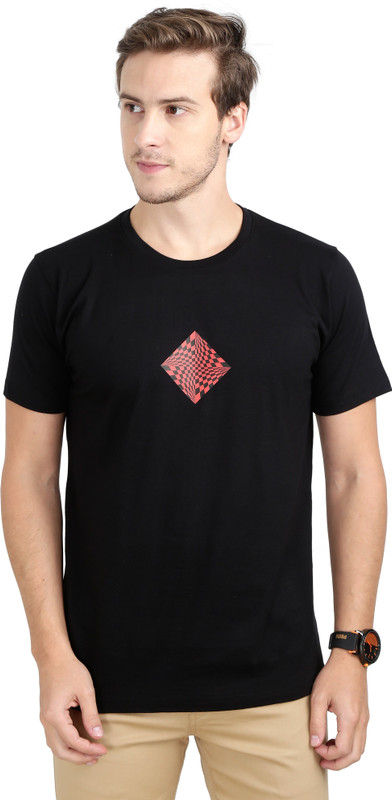 Mindwear Printed Men Round Neck Black T-Shirt