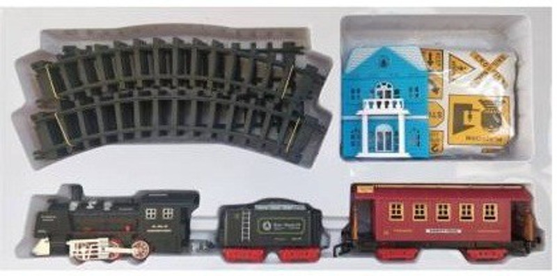 prayosha royal vintage toy train with long tracks and big box.(Multicolor, Pack of: 1)