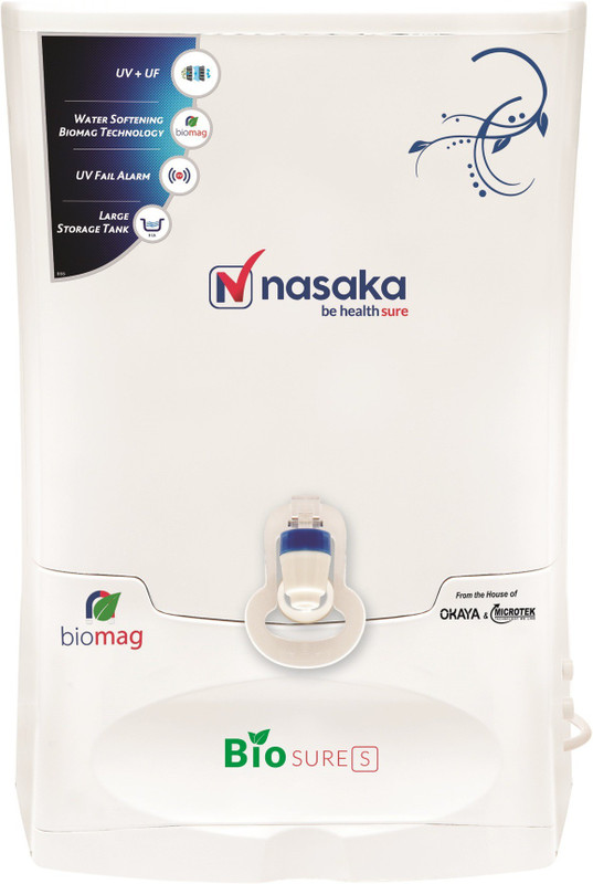 NASAKA Bio Sure Storage 8 L UV + UF Water Purifier(White)