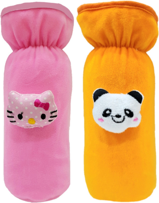 BRANDONN CLASSIC BOTTLE COVER FOR BABIES PACK OF 2(PINK / YELLOW)