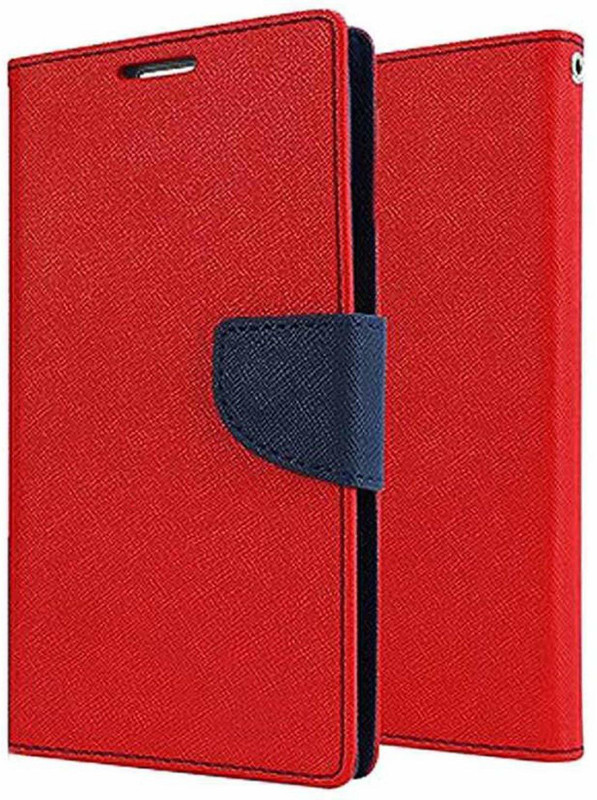Inclu Flip Cover for Asus ZenFone Max M1(Red color with wallet type and foldable stand flip, Dual Protection)