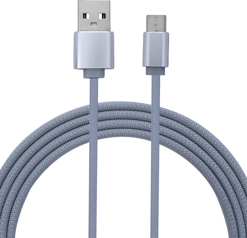 supermarche Micro USB Extra Tough Flat Cable with Fast Charging, 1.5m Long Micro USB Cable(Compatible with All Android Smart Phone, Grey, Sync and Charge Cable)