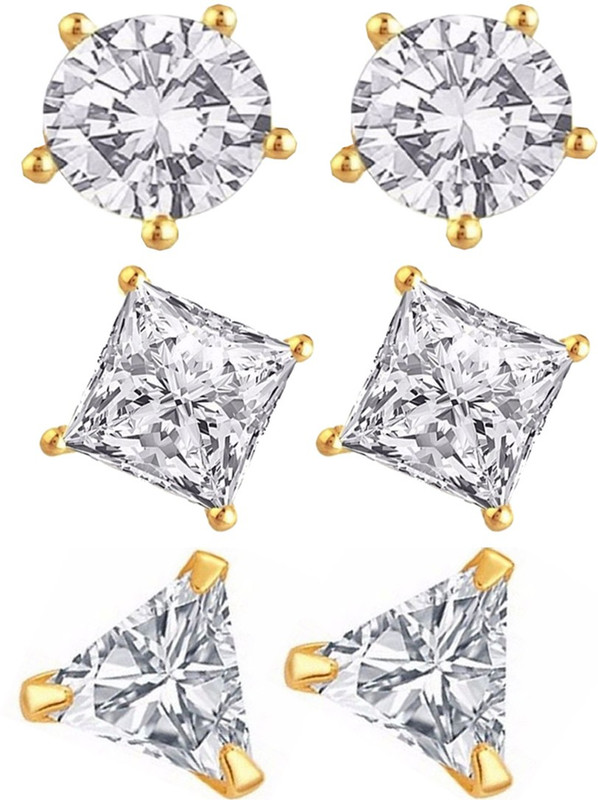 siddhi art jewellery Jewellery Cubic Zirconia Diamond Stone Cubic Zirconia Metal Stud Earring, Clip-on Earring