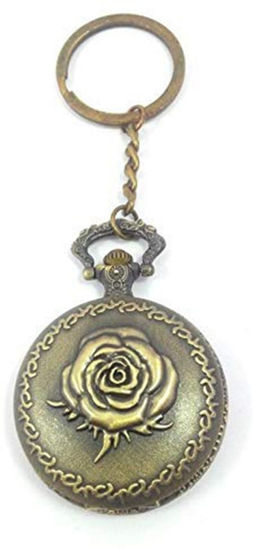 dsk Pocket Watch Rose Flower Metal Keychain/Keyring Friendship Valentine Key Chain