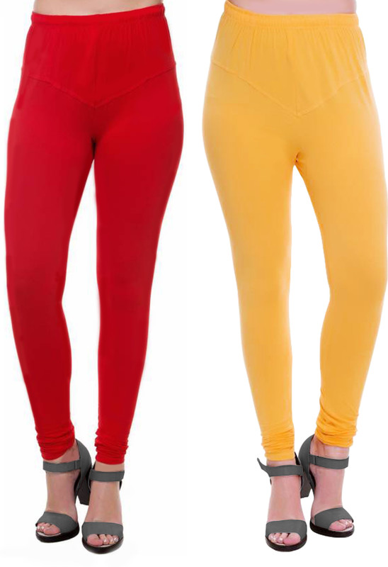 stylines Churidar  Legging(Yellow, Red, Solid)