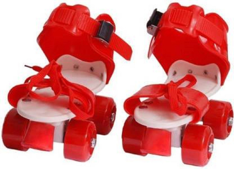 simpiyega creation Shoe Racer Quad Roller Skates Quad Roller Skates Quad Roller Quad Roller Skates - Size 4-8 UK(Red)