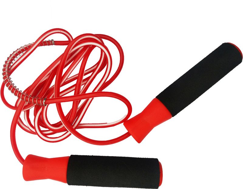 liffo Skipping Rope for Workout for Men Women Red 9FT and Free Multicolor Soft Ball Freestyle Skipping Rope(Red, Length: 259 cm)