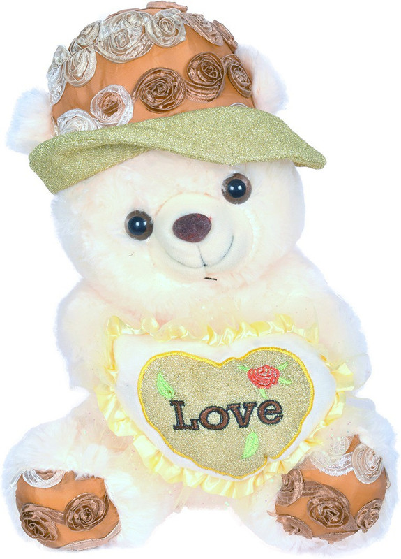 skky bell Kids Fav Golden Cap Cap Teddy 30cm Multicolor  - 30 cm(Multicolor)