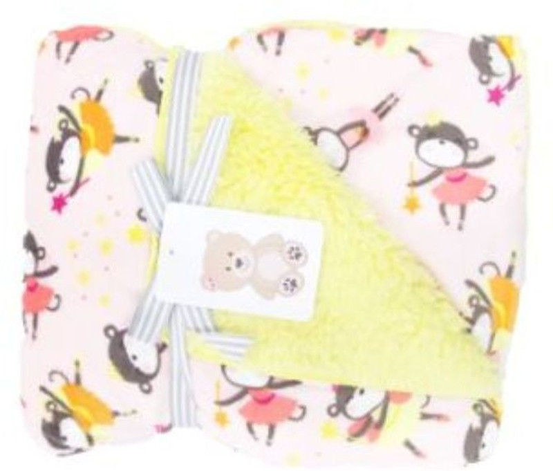 1st baby Printed Crib Crib Baby Blanket(100% Wool, Girl Pink)
