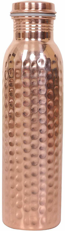 imperium bizz Hammered Pure Copper Jointless Bottle, Travel Essential (1 Ltr) 950 ml Bottle(Pack of 1, Brown)