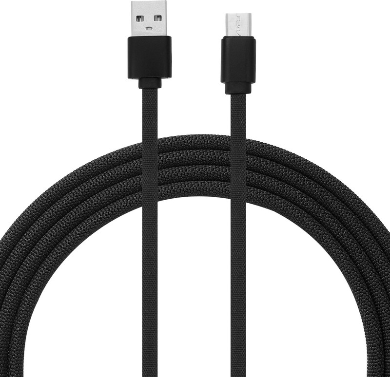 supermarche Micro USB Flat Cable with Fast Charging, 1.5m Long Micro USB Cable 1.5 m Micro USB Cable(Compatible with All Android Smart Phone, Black, One Cable)