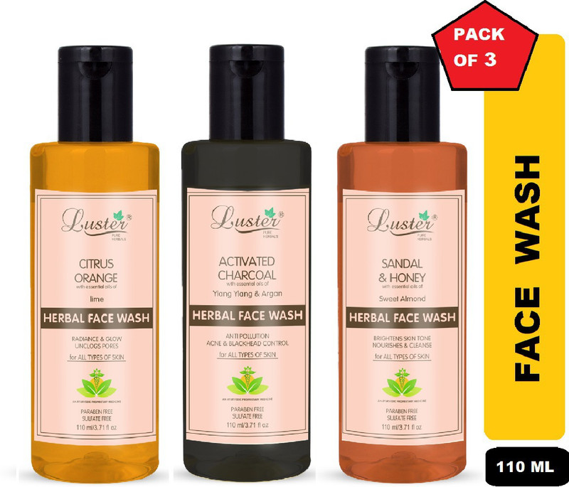 Luster Citrus Orange + Activated Charcoal + Sandal & Honey  Face Wash(330 ml)