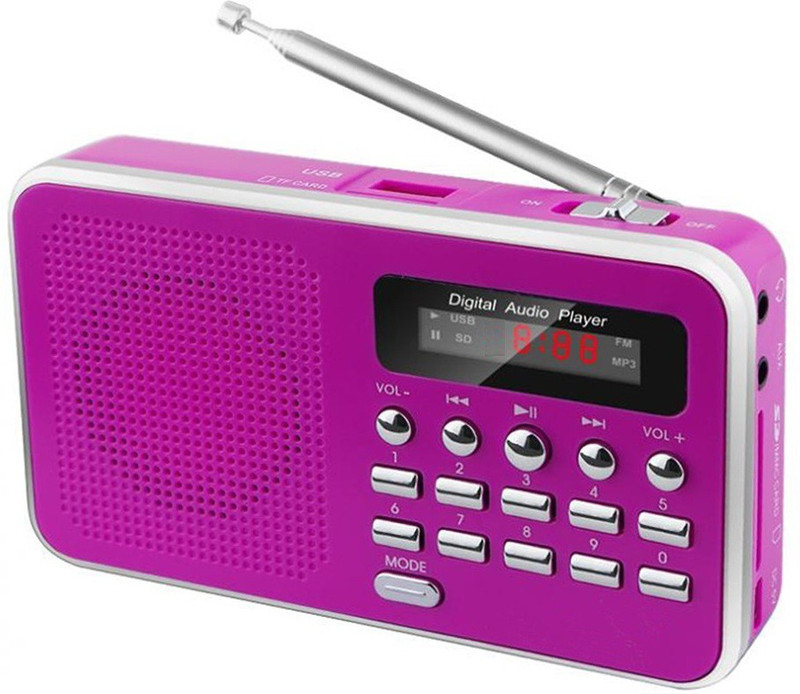 CRETO OD-SM302 Mini Radio Fm/Mp3 Player FM Radio(Pink)