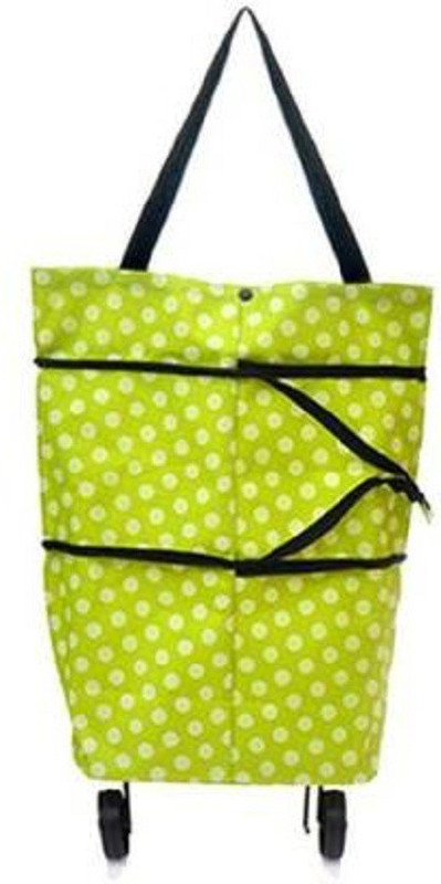 belldial Portable 2 in 1 Shopping Trolley Bag with Foldable wheels Basket to Shop Grocery, Vegetables for Women Grocery Bag(Multicolor)